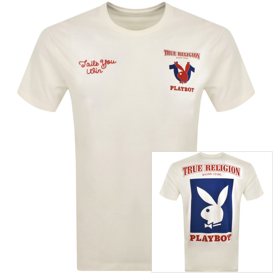 True Religion Playboy Tails You Win T Shirt White Mainline Menswear Denmark